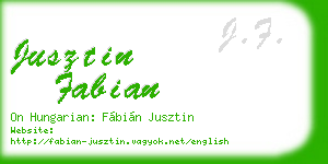 jusztin fabian business card