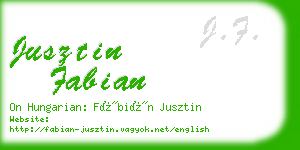 jusztin fabian business card